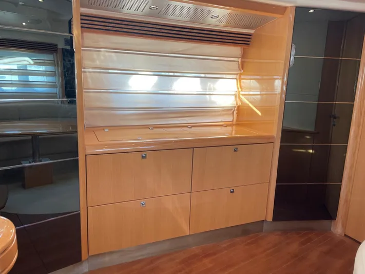  Yacht Photos Pics Interior of 2008 Absolute 47 HT yacht with wooden cabinetry and modern design.