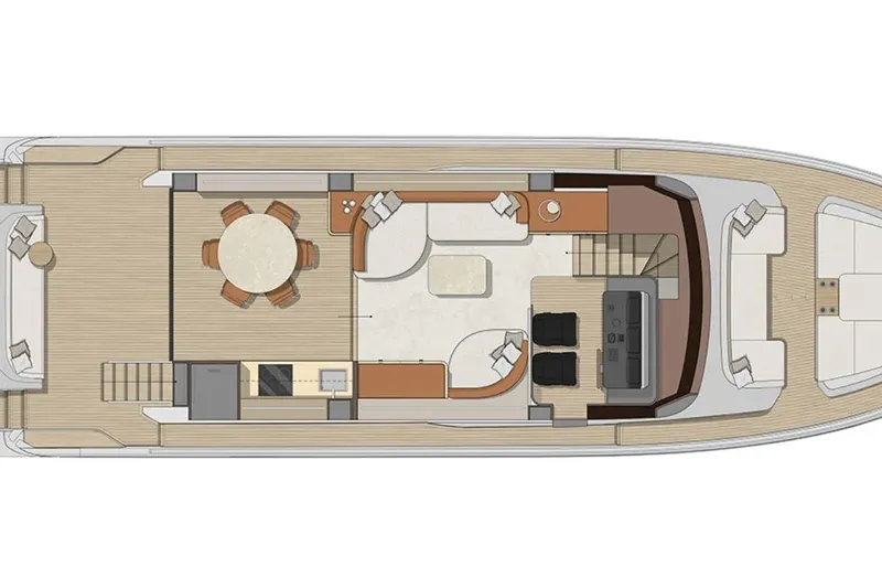 Yacht Photos Pics Floor plan of 2026 Cranchi Sessantadue 62 yacht, featuring spacious interior layout.