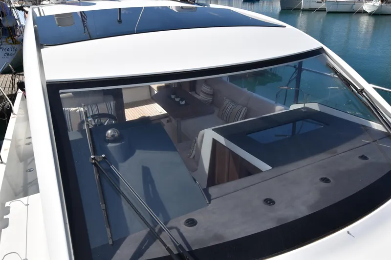 Indian Summer Yacht Photos Pics 2016 Sealine C330 yacht with sleek design and spacious interior, docked at marina.