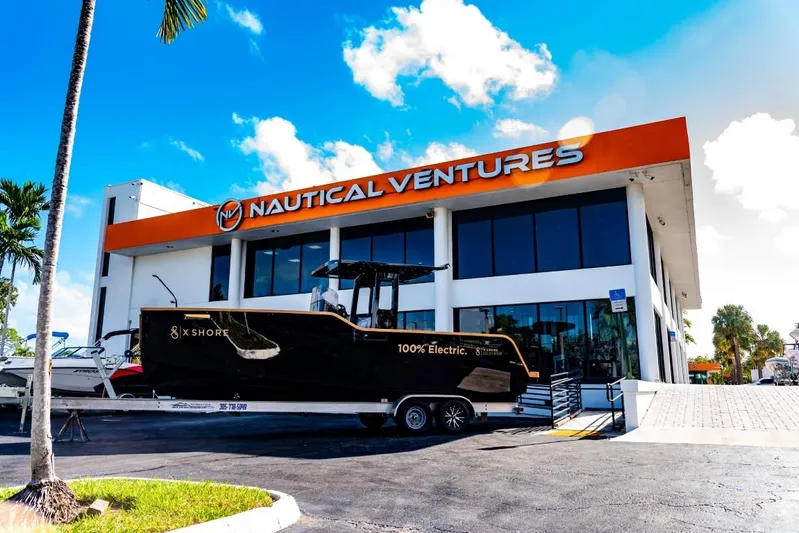  Yacht Photos Pics X Shore Eelex 8000 electric boat at Nautical Ventures dealership, 2023 model.