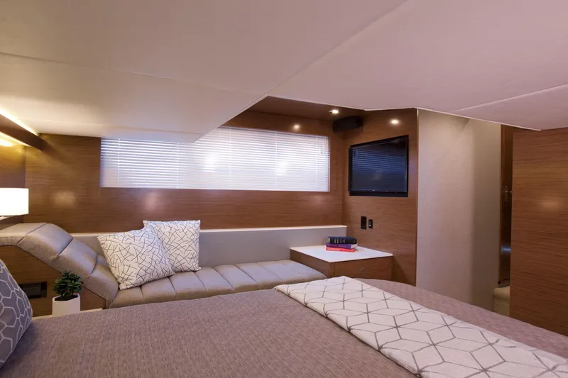  Yacht Photos Pics Luxurious interior of 2026 Cruisers Yachts 46 Cantius with modern furnishings and elegant design.