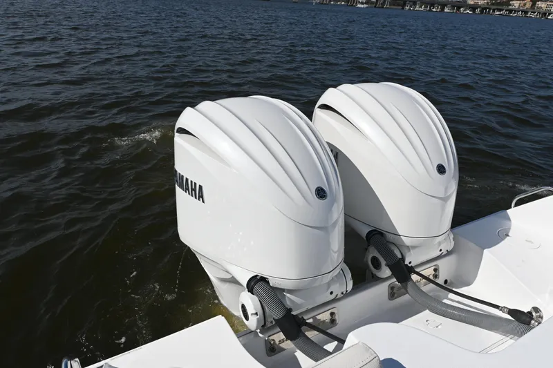  Yacht Photos Pics 2024 Sea Hunt Gamefish 28 with twin Yamaha outboard engines on water.