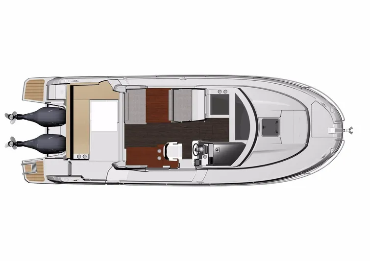  Yacht Photos Pics Top view layout of 2017 Jeanneau Merry Fisher 895 boat interior.