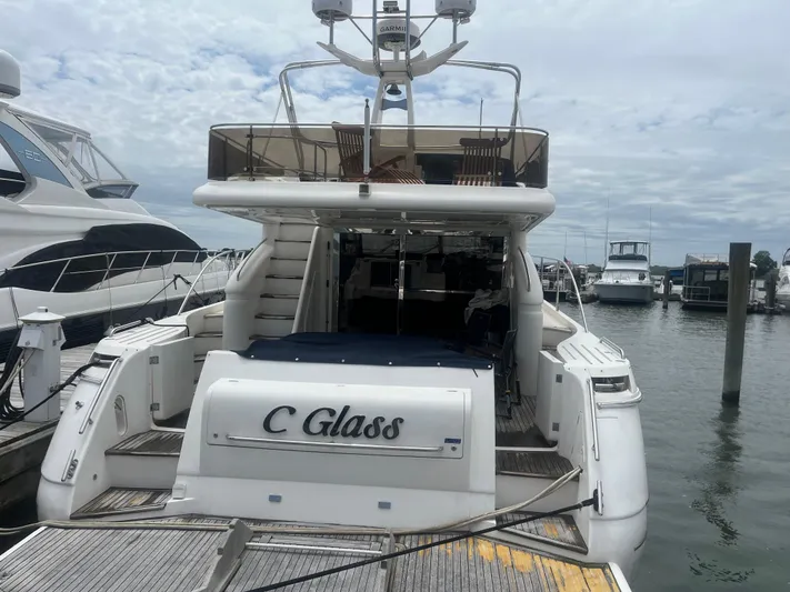 C Glass Yacht Photos Pics Luxury yacht "C Glass" docked, Princess 65 M/Y, 2000 model, marina view.