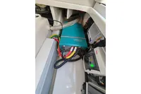 Electrical system of 2022 Saxdor 320 GTO boat, featuring Combimaster inverter and wiring.