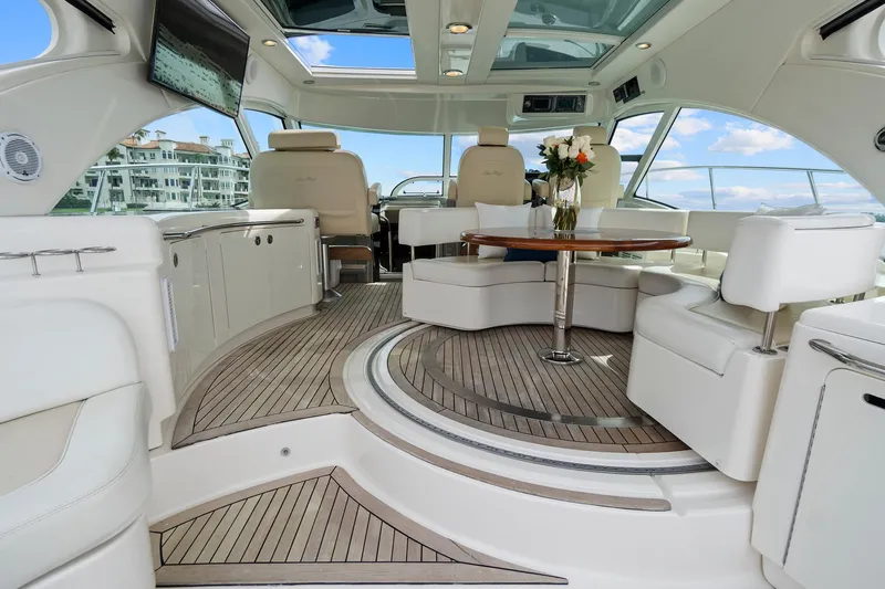 Majestic Stars Yacht Photos Pics Luxurious 2012 Sea Ray Sundancer 580 yacht interior with elegant seating and modern amenities.