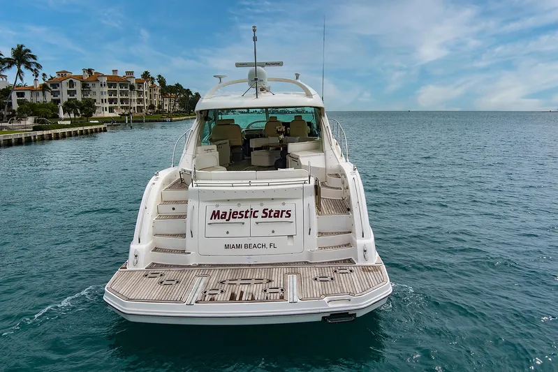 Majestic Stars Yacht Photos Pics 2012 Sea Ray Sundancer 580 yacht, "Majestic Stars," docked in Miami Beach, FL.