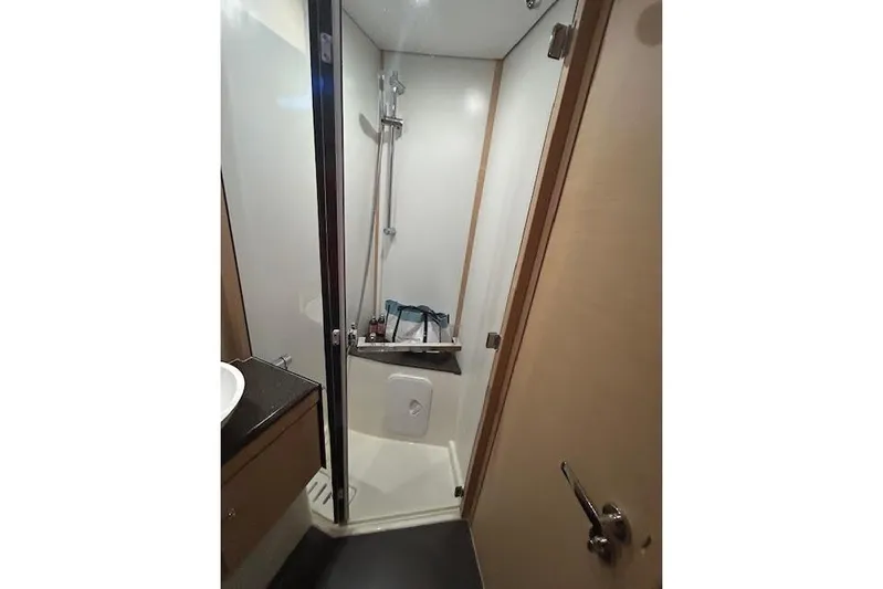 Agua Especial Yacht Photos Pics Bathroom shower area in a 2016 Jeanneau 54 yacht.