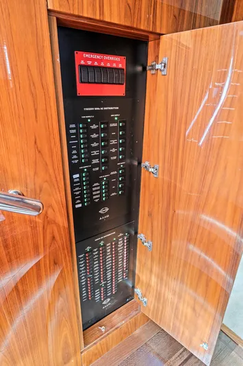 Once Around Yacht Photos Pics Electrical control panel on a 2017 Sunseeker 68 Sport Yacht.