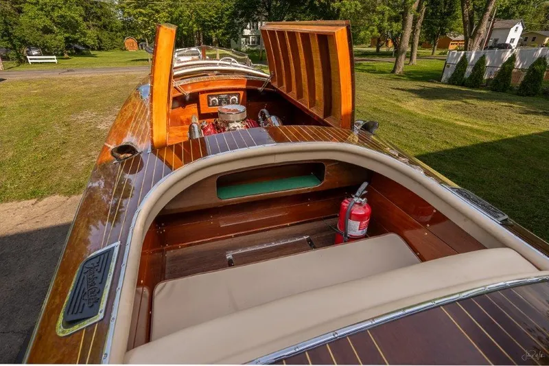  Yacht Photos Pics engine hatches raised and aft cockpit