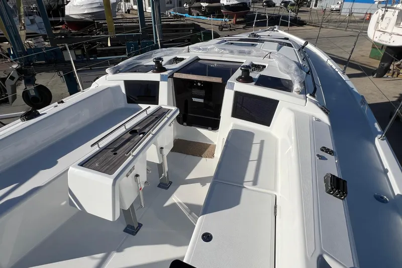  Yacht Photos Pics 2026 Dufour 37 yacht cockpit with sleek design and modern features.