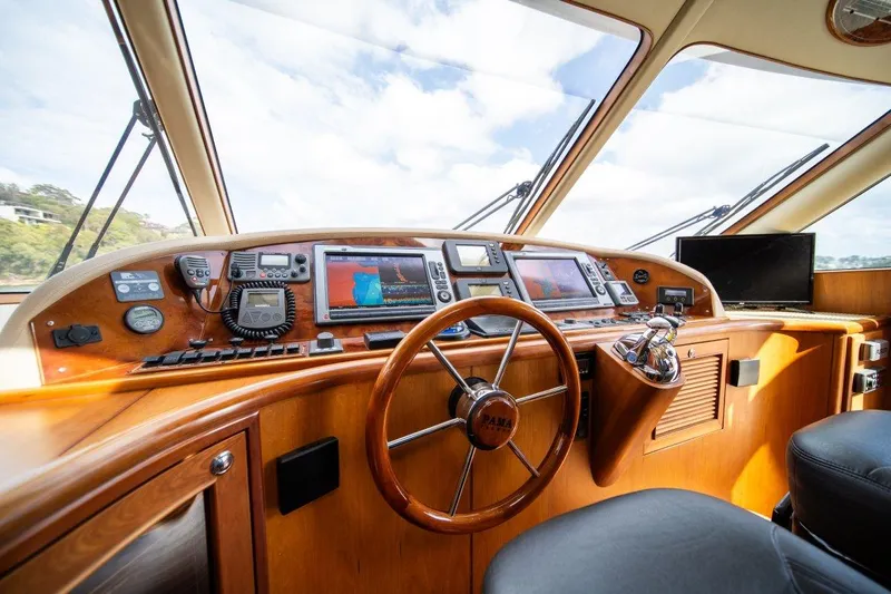 Pama 65 Pilot House Yacht Photos Pics Luxurious 2011 Pama 65 Pilot House yacht helm with advanced navigation systems.