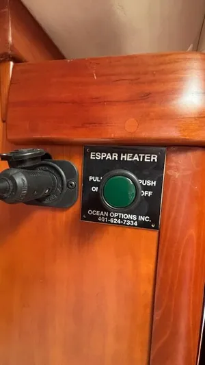 Wasabi Pea Yacht Photos Pics Espar heater control panel on 2003 J Boats J/46 sailboat interior.