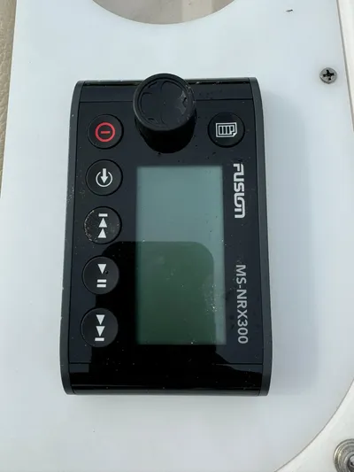 No Regrets Yacht Photos Pics Fusion MS-NRX300 marine stereo remote on a 2020 Regal 38 Grande Coupe.