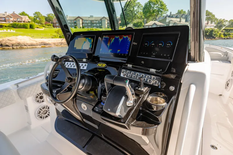  Yacht Photos Pics 2024 HCB 39 Speciale boat dashboard with advanced navigation and control systems.