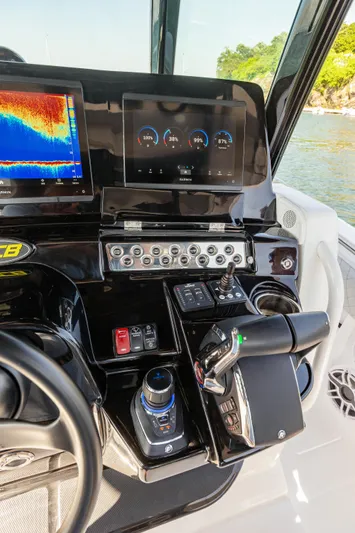  Yacht Photos Pics Control panel of the 2024 HCB 39 Speciale boat with advanced navigation systems.