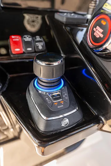  Yacht Photos Pics Joystick control panel of the 2024 HCB 39 Speciale boat.