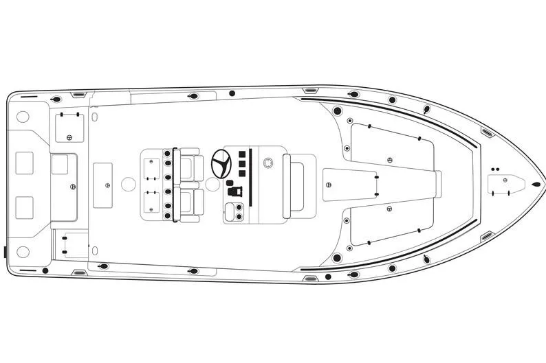  Yacht Photos Pics Manufacturer Provided Image: Top view schematic of a 2018 Sea Hunt Gamefish 30 Forward Seating boat.