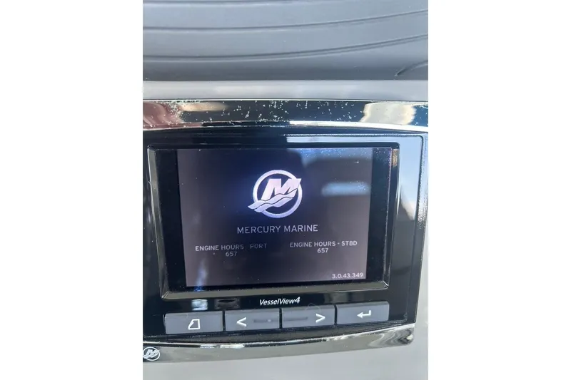  Yacht Photos Pics Mercury Marine display on 2016 Boston Whaler 330 Outrage showing engine hours.