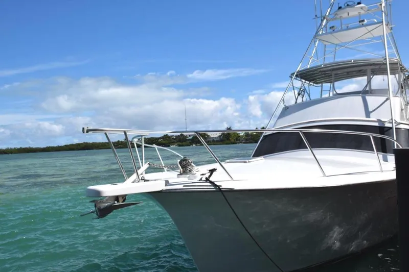 Low Bidder X Yacht Photos Pics Bow rail with pulpit and windlass