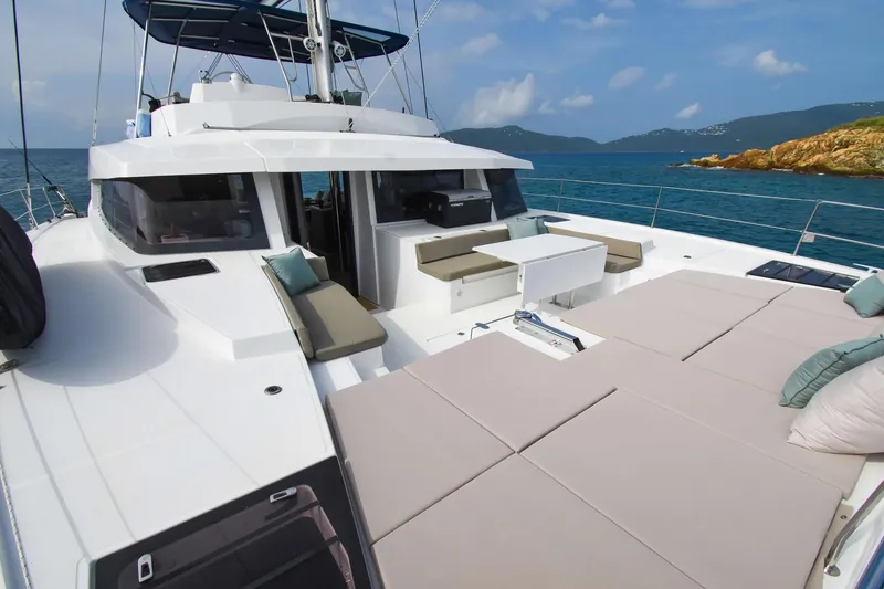Nae Kae Yacht Photos Pics Luxury Bali 5.4 catamaran yacht, 2022 model, with spacious deck and scenic ocean view.