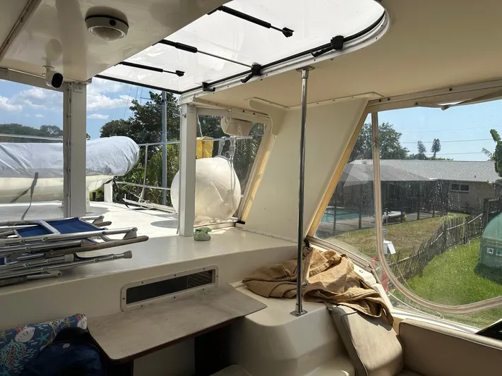 Luv'n Life Yacht Photos Pics Interior view of 1989 Atlantic 47 Motor Yacht with outdoor scenery.