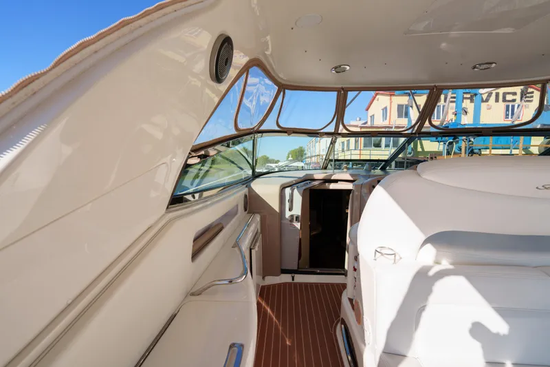  Yacht Photos Pics Interior view of 2004 Sea Ray Sundancer 460 yacht, featuring sleek design and comfortable seating.