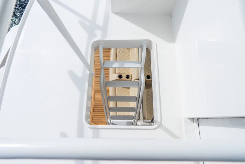 Unbridled Yacht Photos Pics Ladder to Cockpit