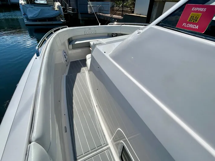 All Gas No Brakes Yacht Photos Pics 2020 Regal 33 SAV boat deck with Florida registration sticker.