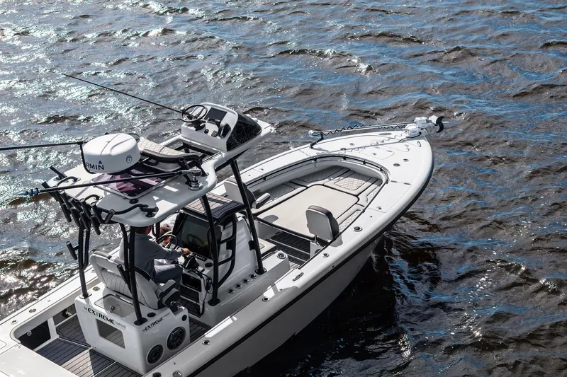  Yacht Photos Pics 2021 Barker Boatworks 26 Open on water, featuring advanced navigation equipment.