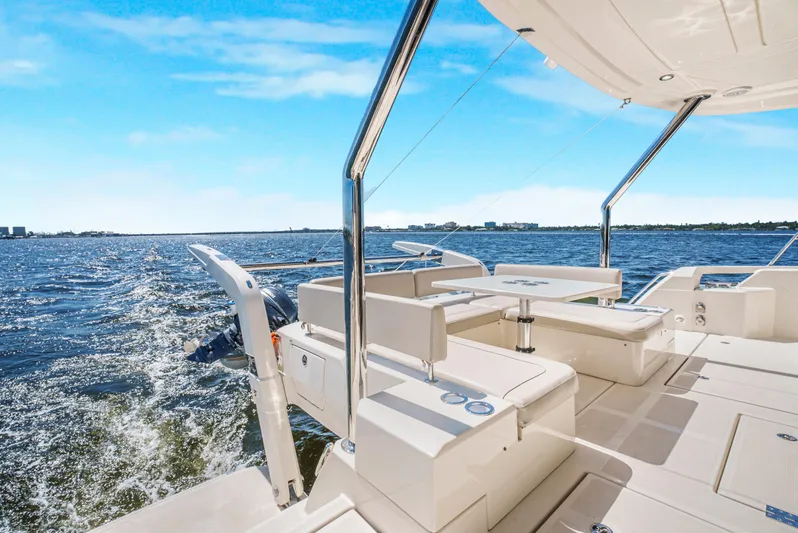 Ryan's Inheritance Yacht Photos Pics Aquila 44 Yacht 2017 cruising on open water under clear blue skies.