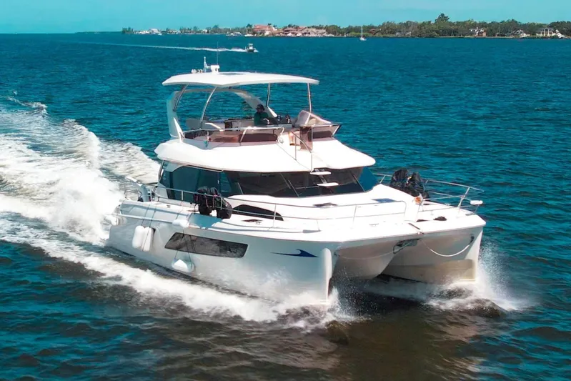 Ryan's Inheritance Yacht Photos Pics Aquila 44 Yacht cruising on open water, 2017 model.