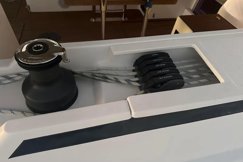 Dream Time Yacht Photos Pics All control lines lead to helm under deck to electric winches