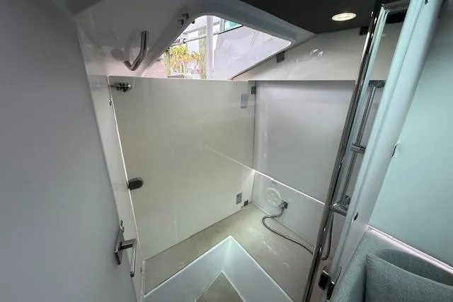  Yacht Photos Pics 2024 Axopar 37 Sun-Top interior cabin with modern design and sleek finishes.