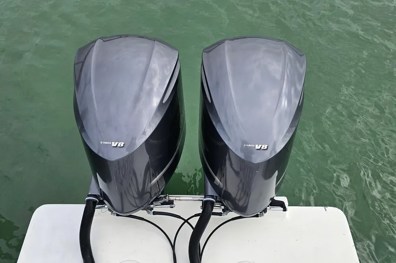 Redemption Yacht Photos Pics Twin Yamaha V8 outboard engines on a 2012 Regulator 34SS boat.