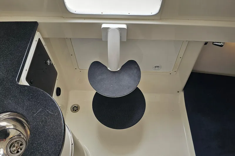 Redemption Yacht Photos Pics Interior of a 2012 Regulator 34SS boat featuring a compact, modern design.