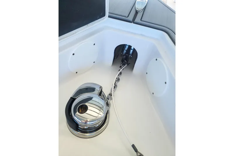  Yacht Photos Pics 2024 Statement 350 Open boat anchor chain and winch detail.