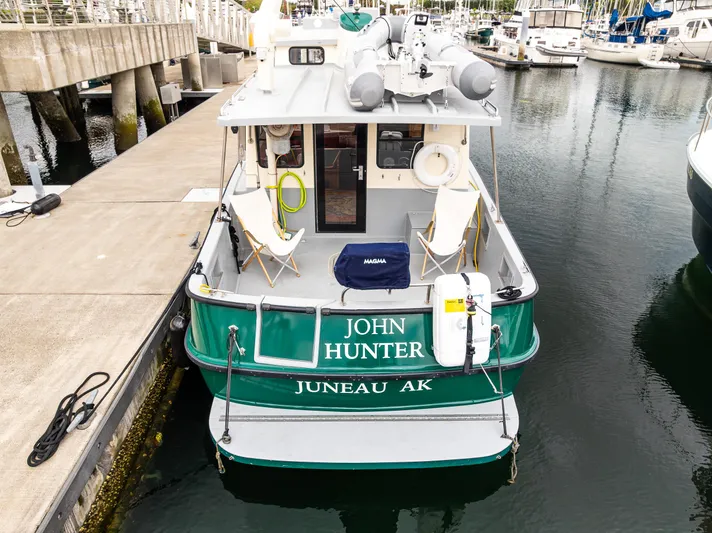 John Hunter Yacht Photos Pics Nordic Tug 37, 2000 model, docked at marina, Juneau, Alaska.