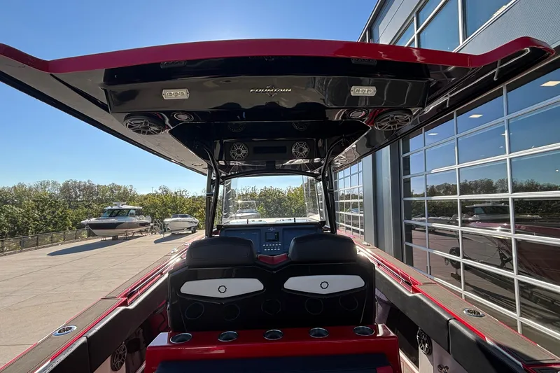  Yacht Photos Pics 2021 Fountain 38 SC boat interior with sleek design and modern features.