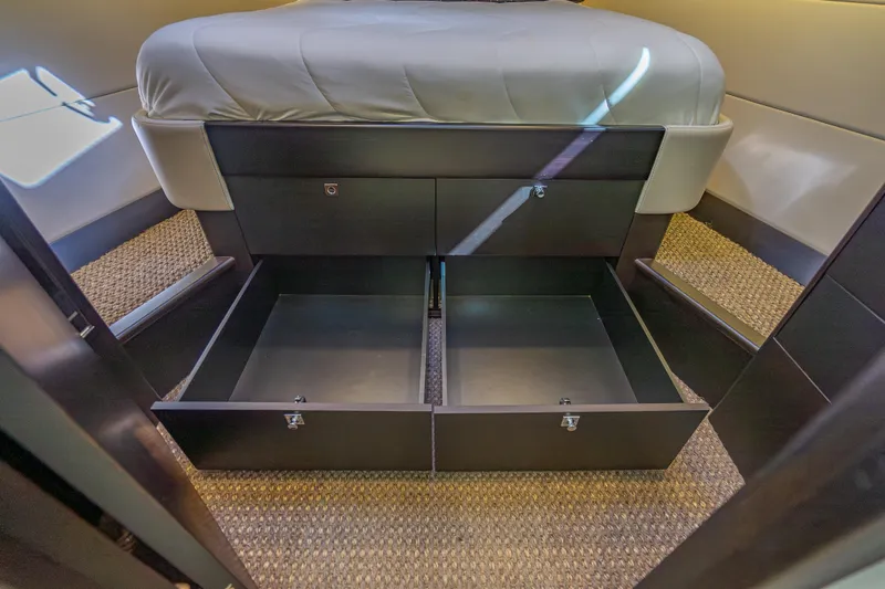 Priceless Yacht Photos Pics Under-bed storage drawers in 2019 Palm Beach Motor Yachts GT50 cabin.