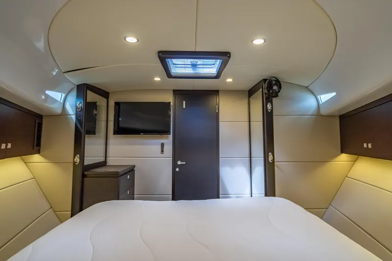 Priceless Yacht Photos Pics Luxurious interior cabin of 2019 Palm Beach Motor Yachts GT50, featuring modern design and amenities.