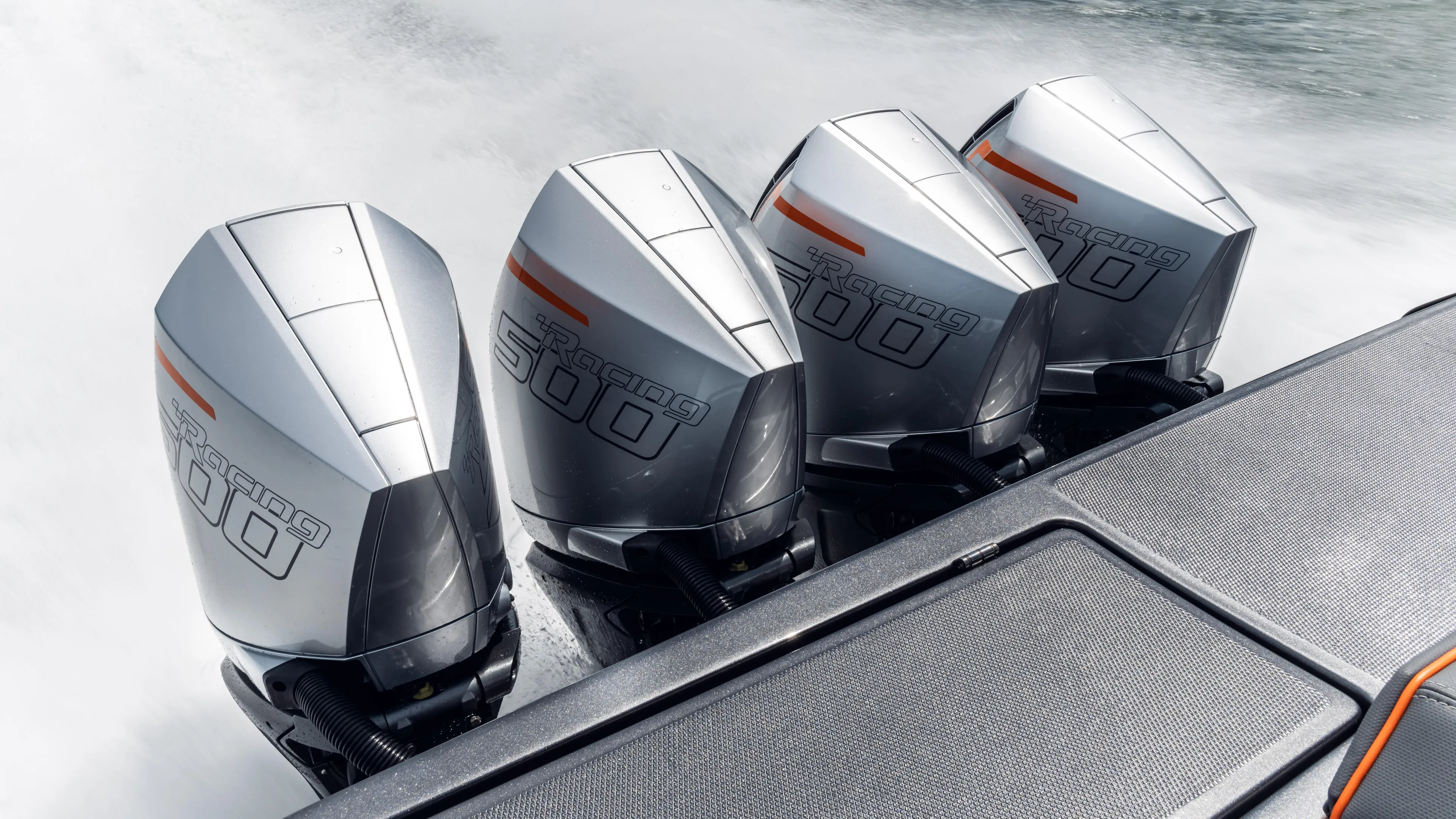  Yacht Photos Pics Four powerful outboard engines on a 2025 Cigarette 42 Auroris boat.