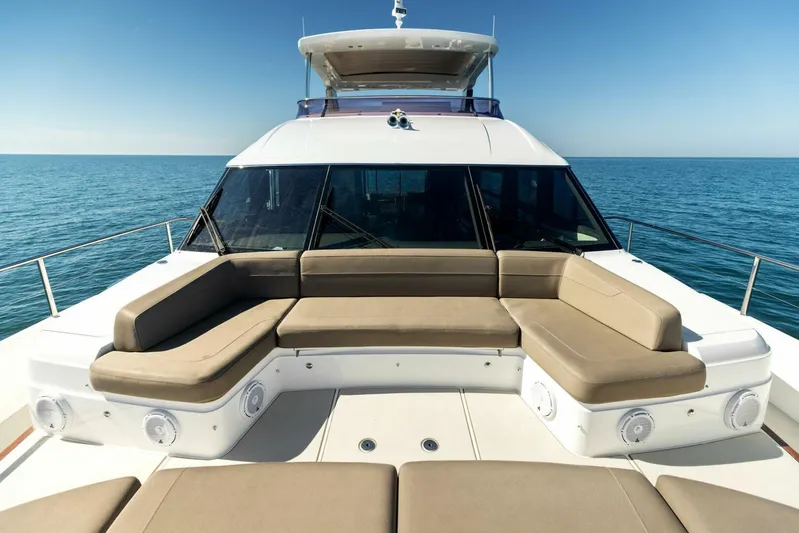 Amarula Sun Yacht Photos Pics 2018 Princess Y75 Motor Yacht with spacious outdoor seating on the deck.