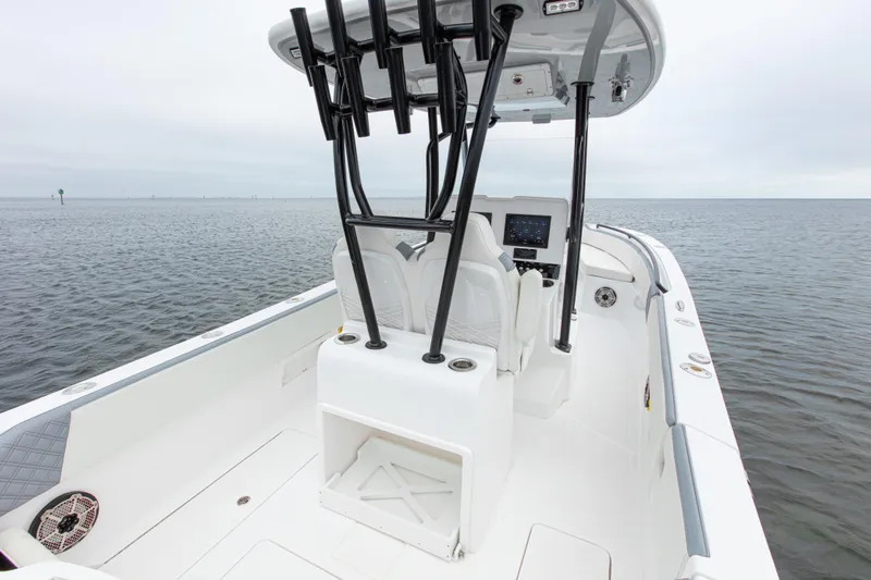  Yacht Photos Pics 2024 Streamline 26 CC boat interior with sleek design on open water.