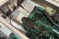 Engine compartment of a 2001 Nimbus 345 Coupe, featuring a Volvo 24-valve engine.
