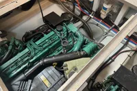 Engine compartment of a 2001 Nimbus 345 Coupe with Volvo Penta engine.