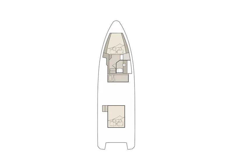  Yacht Photos Pics Top view layout of 2025 Saxdor 400 GTC boat, showcasing interior design.