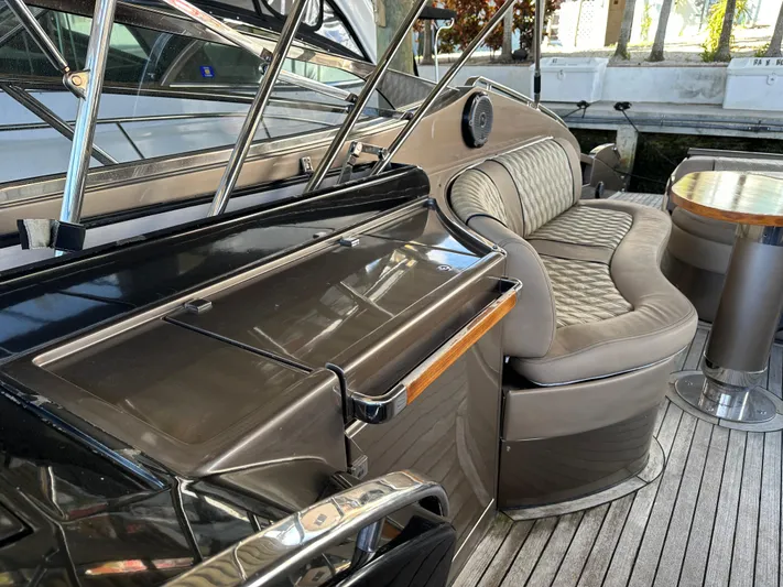  Yacht Photos Pics Luxurious 2005 Riva 52 Rivale yacht interior with elegant seating and sleek design.