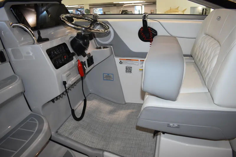  Yacht Photos Pics 2026 Regal 26 XO boat interior with modern helm and seating.