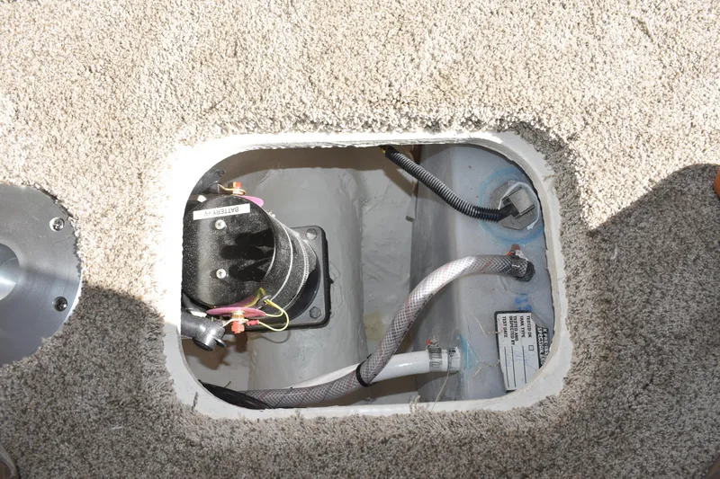  Yacht Photos Pics Access hatch in 2026 Regal 26 XO boat, showing internal wiring and components.